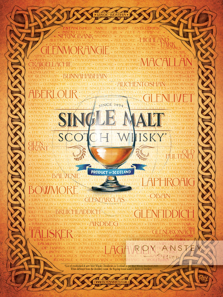 Single Malt Scotch Whisky: 30x40cm Art Print