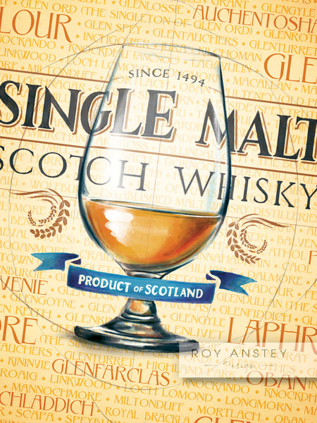 Single Malt Scotch Whisky: 30x40cm Art Print