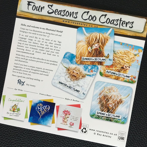 Seasonal Coaster Set. AKA, 4-pack of Coosters