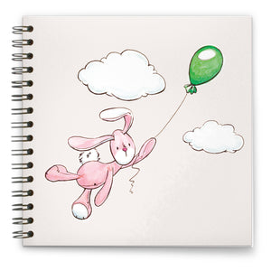 Balloon Flying Bunbun: Spiral-bound Notebook 140mm sq.