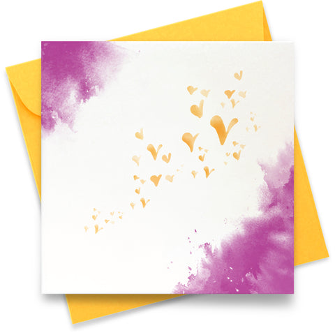 Flutterby Hearts - Lilac: Greeting Card