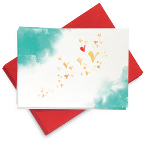 Flutterby Hearts - Blue and Teal: Pack of 8 Cards