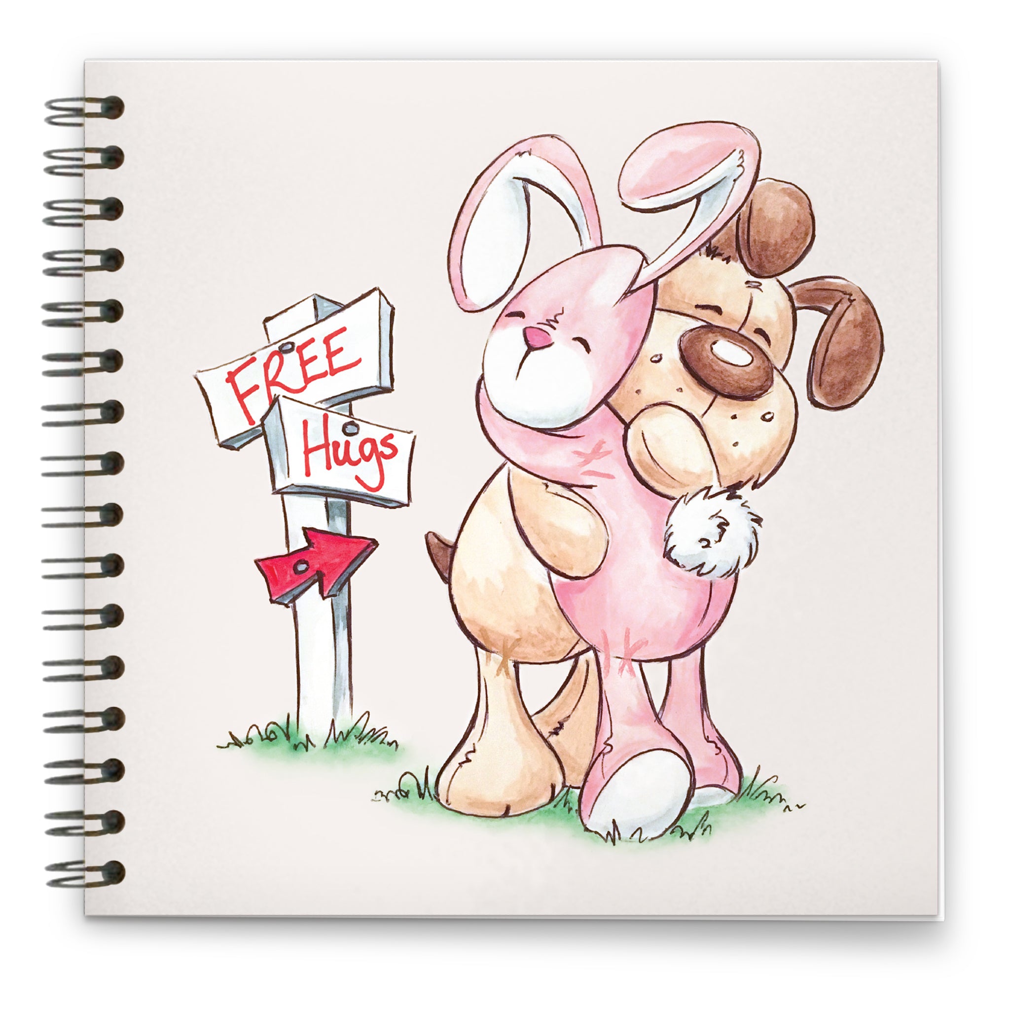 Free Hugs: Spiral-bound Notebook 140mm sq.