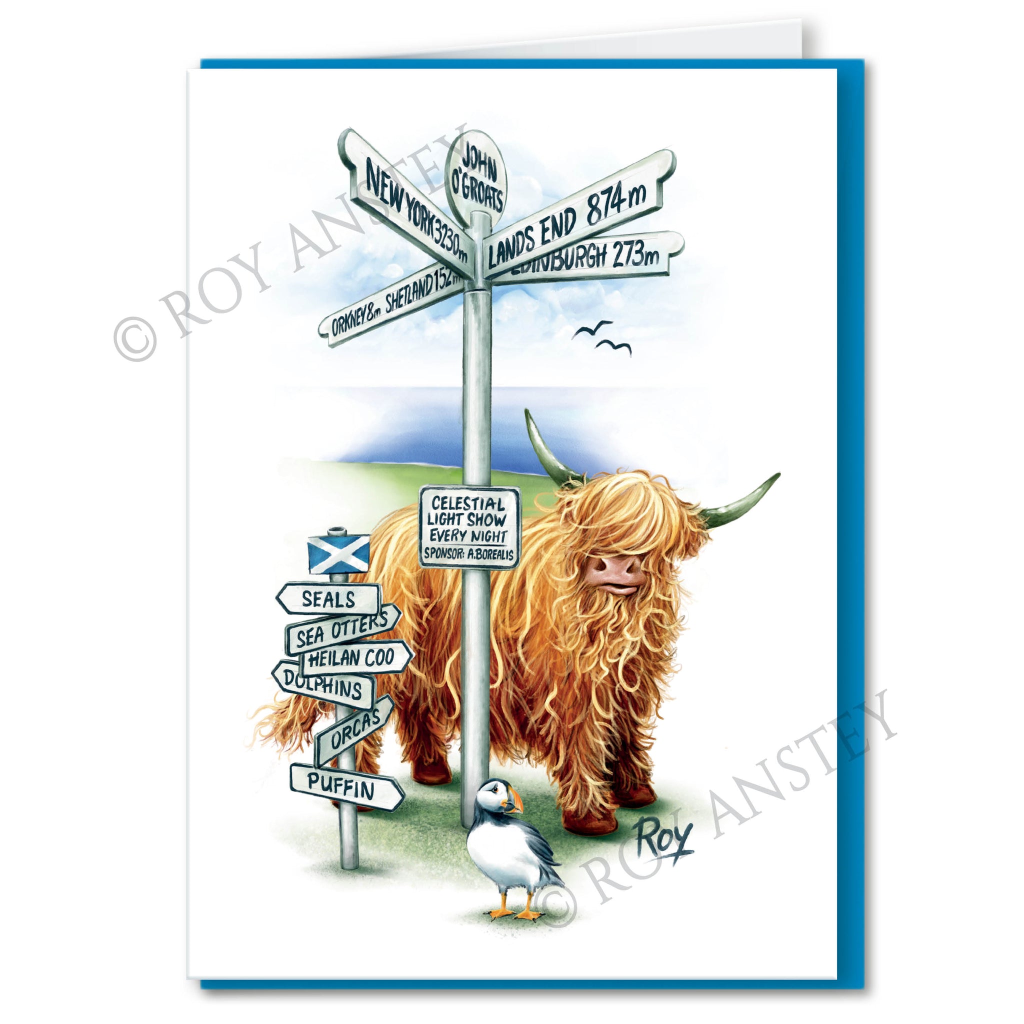 John O'Groats – Rambling Coo: Greeting Card