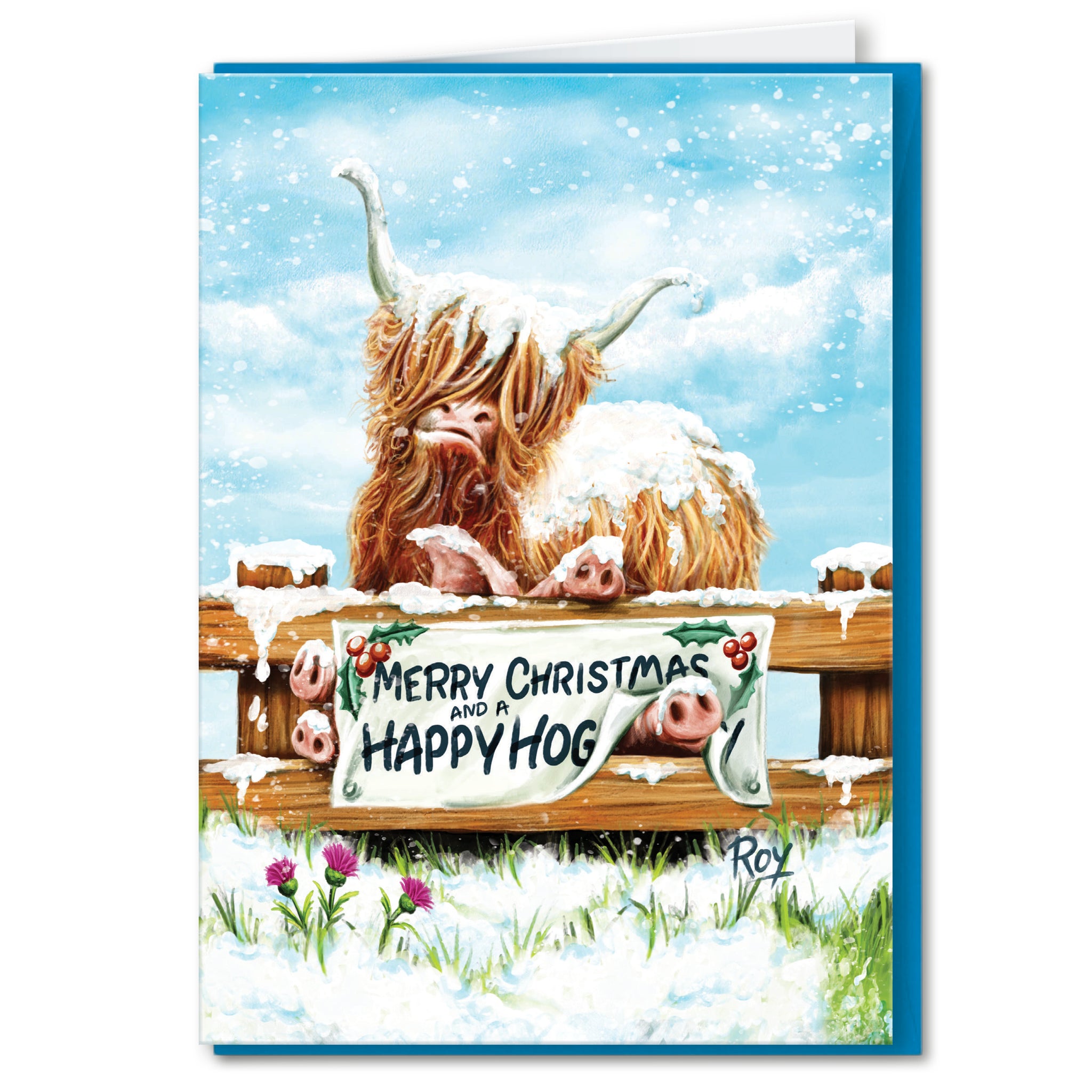 Happy Hog: Christmas Greeting Card