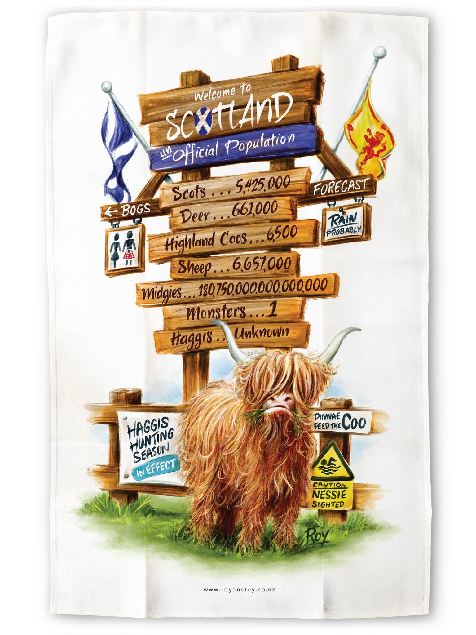 Scotland's Population: Tea Towel