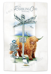 John O'Groats – Rambling Coo: Tea Towel