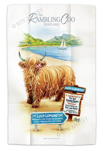 Loch Lomond – Rambling Coo: Tea Towel