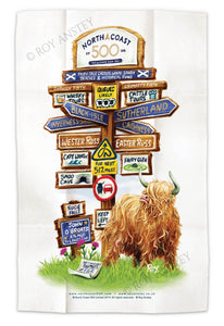 NC500 Signpost: Tea Towel